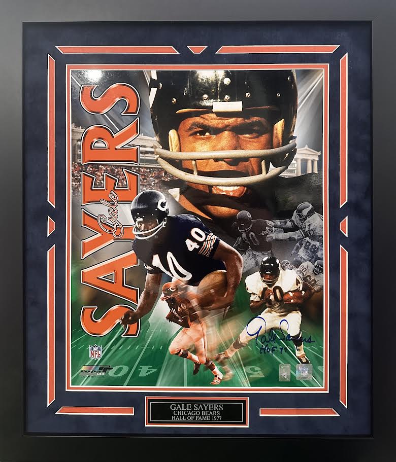 Gale Sayers Autographed Hand Signed Custom Framed 16x20 Chicago Bears Photo W/ Inscription - Gale Sayers Hologram