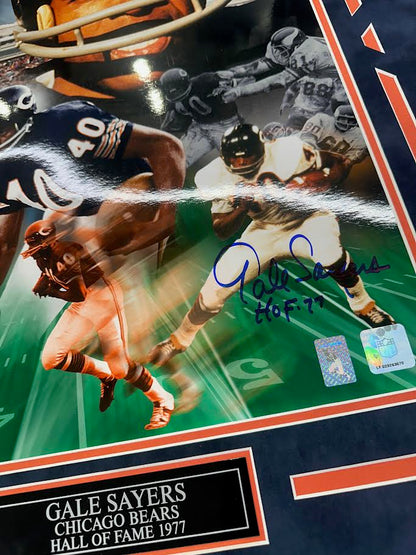 Gale Sayers Autographed Hand Signed Custom Framed 16x20 Chicago Bears Photo W/ Inscription - Gale Sayers Hologram