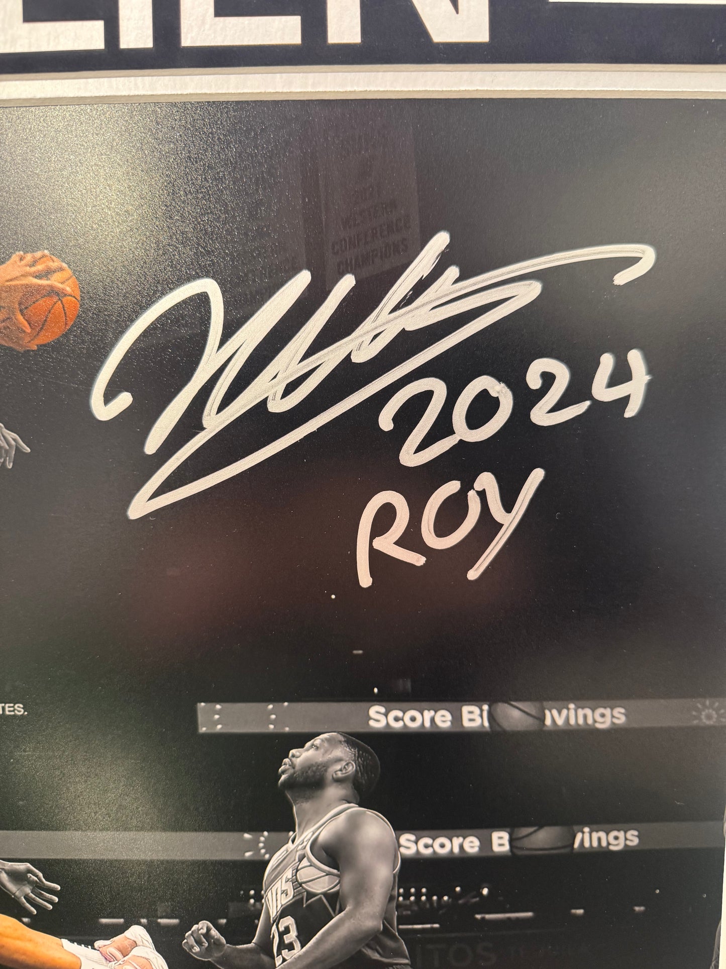 Victor Wembanyama Autographed Hand Signed Custom Framed 16x20 San Antonio Spurs Photo - Fanatics COA