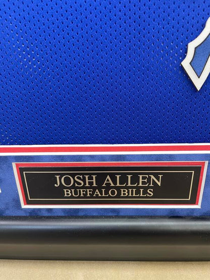 Josh Allen Autographed Hand Signed Custom Framed Buffalo Bills Jersey - Beckett COA