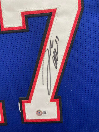 Josh Allen Autographed Hand Signed Custom Framed Buffalo Bills Jersey - Beckett COA