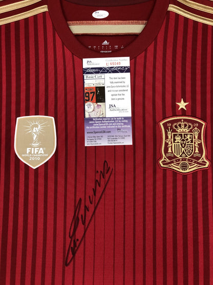 Andres Iniesta Autographed Hand Signed Custom Framed Spain Jersey - JSA COA