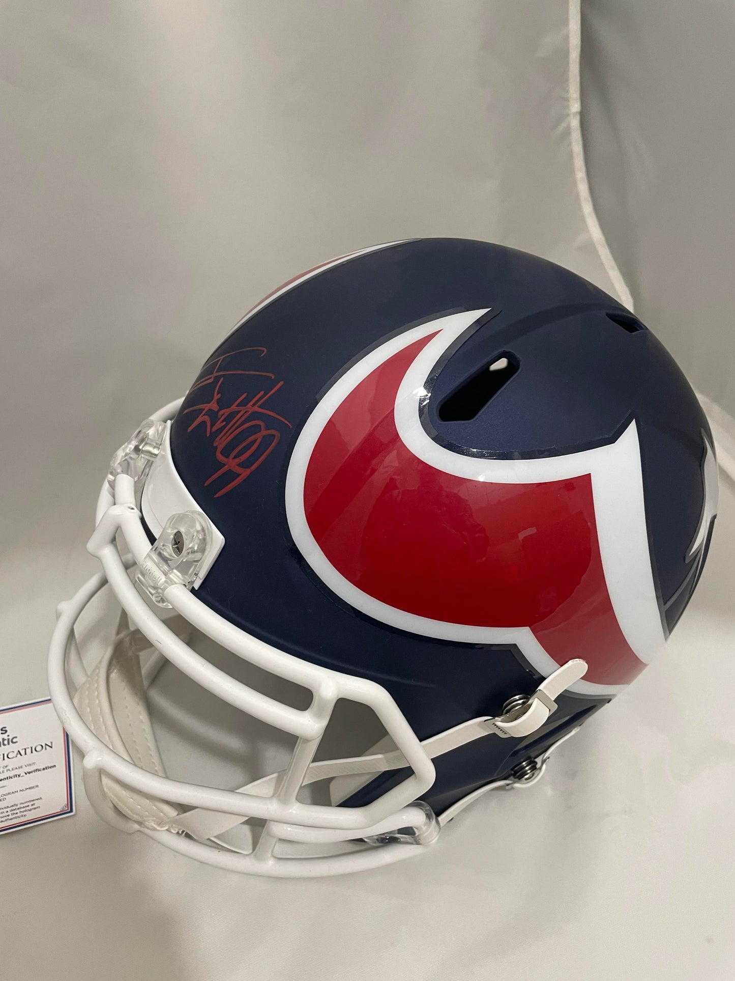 JJ Watt Autographed Hand Signed Full Size AMP Replica AMP Houston Texans Helmet - Fanatics COA