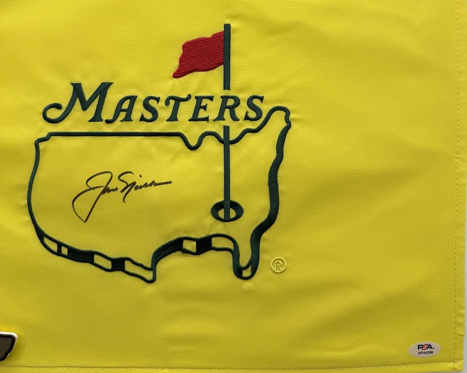 Jack Nicklaus Autographed Hand Signed Custom Framed Masters Flag - PSA COA