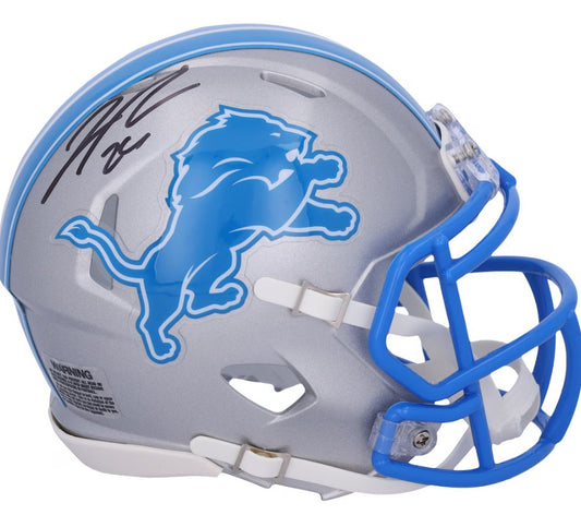 Jahmyr Gibbs Autographed Hand Signed Detroit Lions Mini Helmet - Fanatics COA