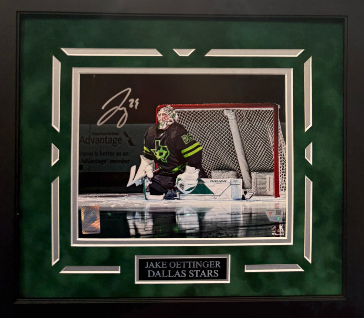 Jake Oettinger Autographed Hand Signed Custom Framed 8x10 Dallas Stars Photo - Fanatics COA