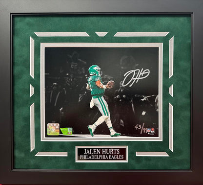 Jalen Hurts Autographed Hand Signed Custom Framed 8x10 Philadelphia Eagles Photo - Fanatics COA