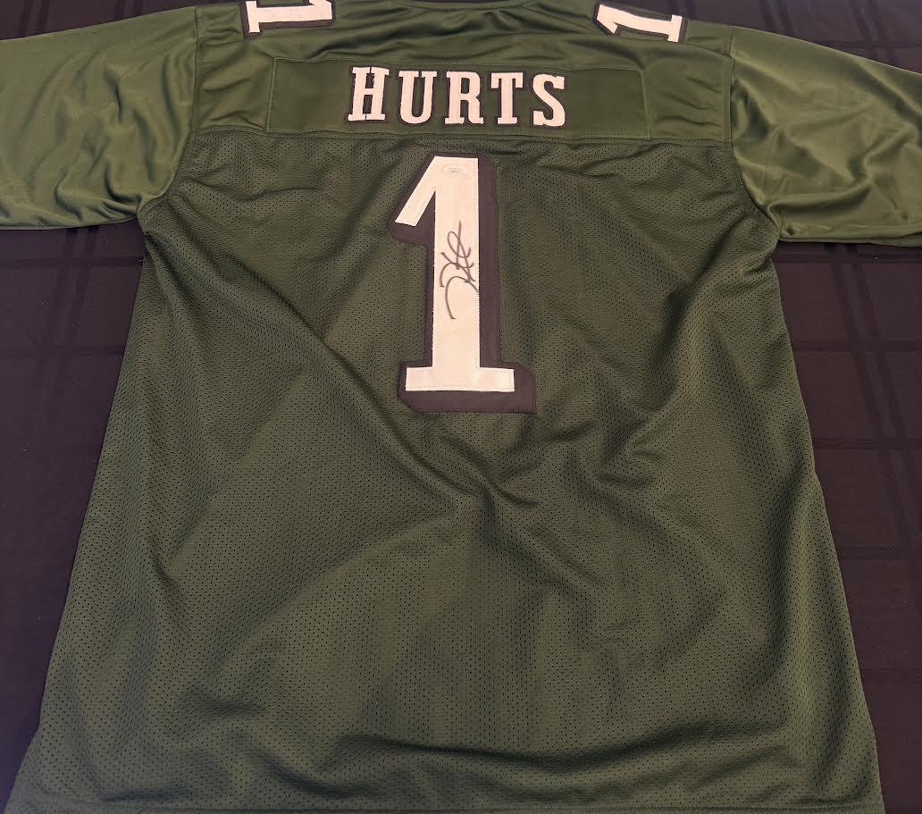 Jalen Hurts Autographed Hand Signed Custom Philadelphia Eagles Jersey - JSA COA