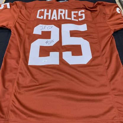 Jamaal Charles Autographed Hand Signed Custom Texas Longhorns Jersey - JSA COA