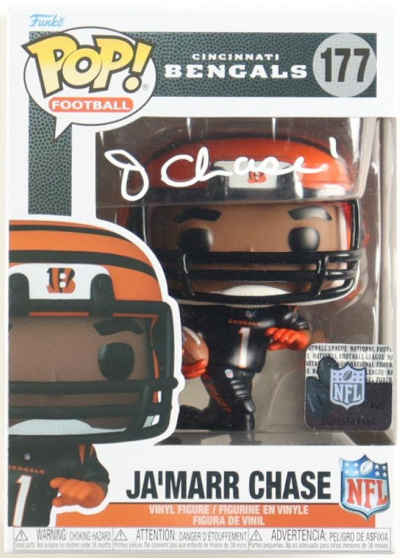 Jamarr Chase Autographed Hand Signed Funko Pop - Beckett COA