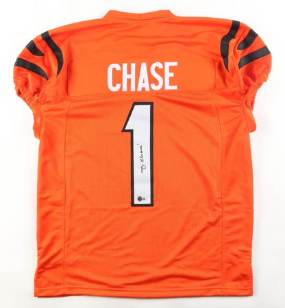 Ja'Marr Chase Autographed Hand Signed Custom Cincinnati Bengals Jersey - Beckett COA