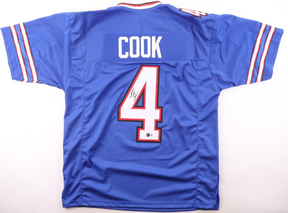 James Cook Autographed Hand Signed Custom Buffalo Bills Jersey - Beckett COA