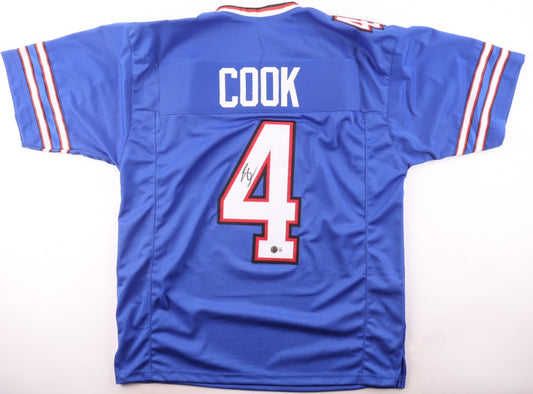 James Cook Autographed Hand Signed Custom Buffalo Bills Jersey - Beckett COA