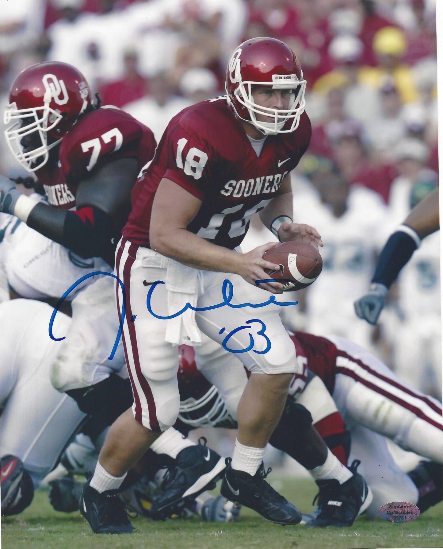 Jason White Autographed Hand Signed Vertical 8x10 Oklahoma Photo