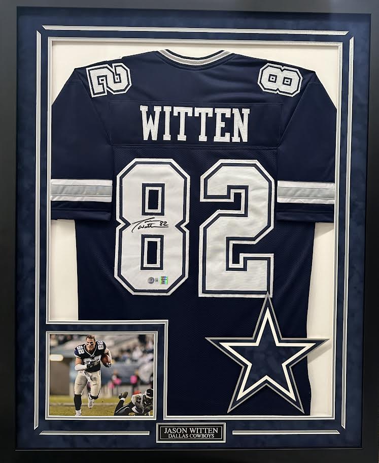 Jason Witten Autographed Hand Signed Custom Framed Dallas Cowboys Jersey - Beckett COA