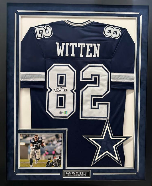 Jason Witten Autographed Hand Signed Custom Framed Dallas Cowboys Jersey - Beckett COA