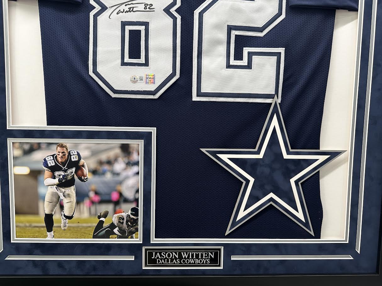 Jason Witten Autographed Hand Signed Custom Framed Dallas Cowboys Jersey - Beckett COA