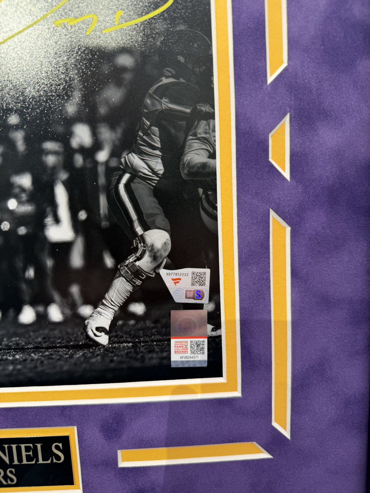 Jayden Daniels Autographed Hand Signed Custom Framed 8x10 LSU Tigers Photo - Fanatics COA
