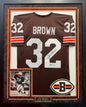 Jim Brown Autographed Hand Signed Custom Framed Cleveland Browns Jersey - JSA COA