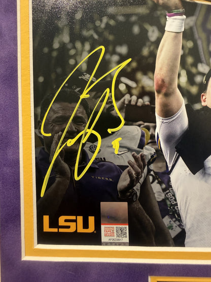 Joe Burrow Autographed Hand Signed Custom Framed 8x10 LSU Tigers Photo - Fanatics COA