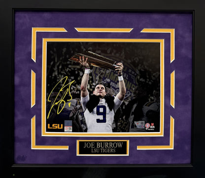 Joe Burrow Autographed Hand Signed Custom Framed 8x10 LSU Tigers Photo - Fanatics COA