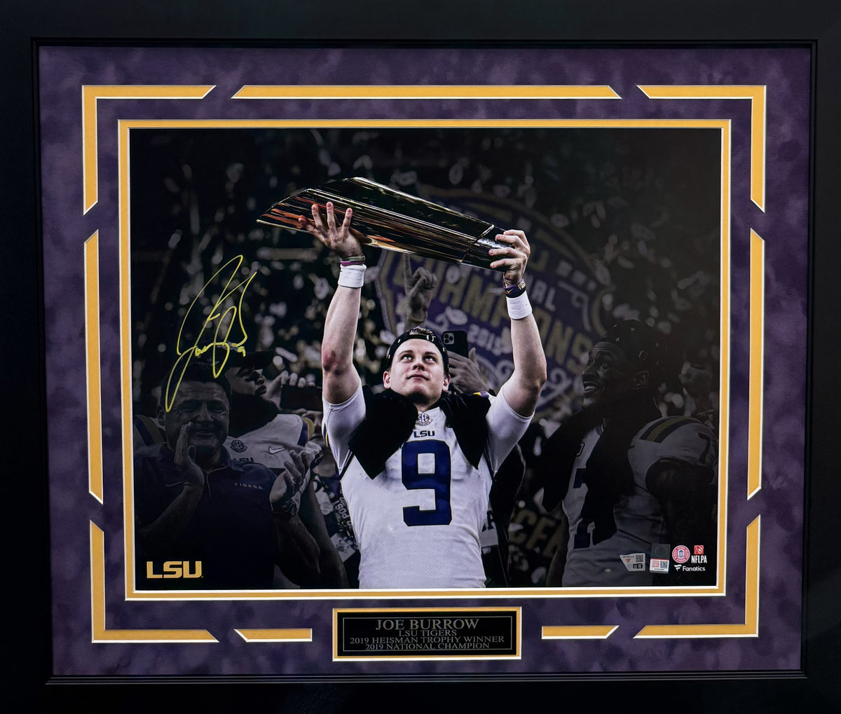 Joe Burrow Autographed Hand Signed Custom Framed 16x20 LSU Tigers Photo - Fanatics COA