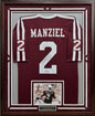 Johnny Manziel Autographed Hand Signed Custom Framed A&M Jersey - PSA COA