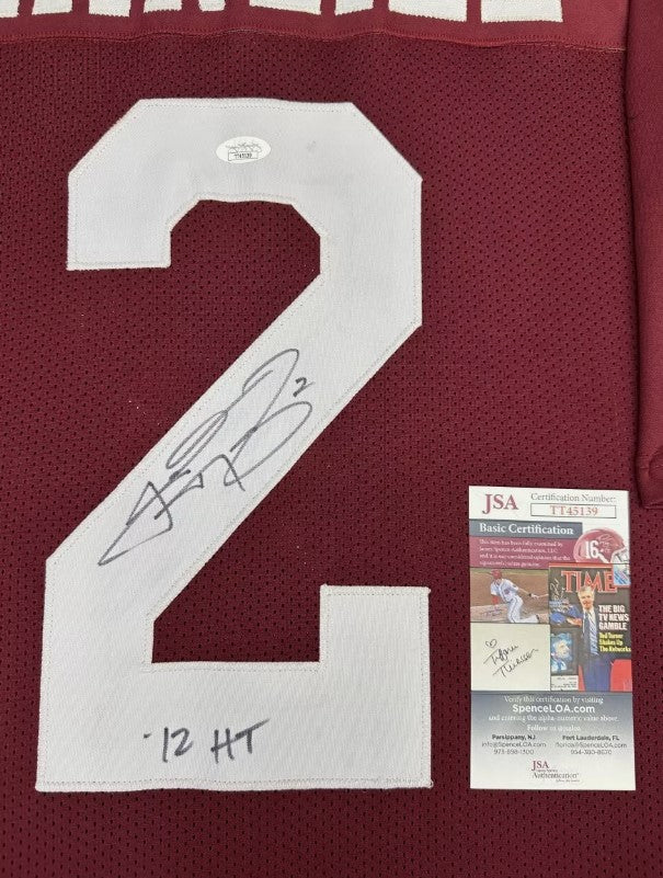 Johnny Manziel Autographed Hand Signed Custom Framed A&M Jersey - PSA COA