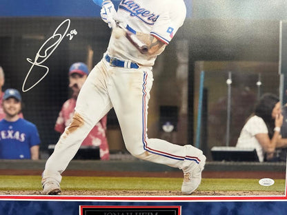 Jonah Heim Autographed Hand Signed Custom Framed 16x20 Texas Rangers Photo - JSA COA