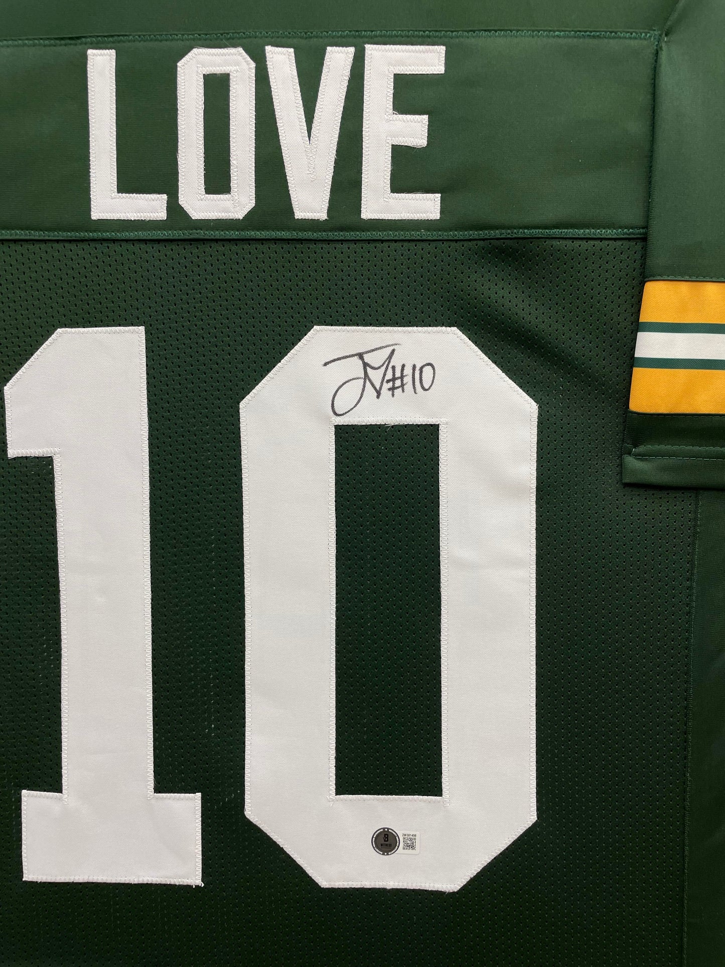 Jordan Love Autographed Hand Signed Custom Framed Green Bay Packers Jersey - Beckett COA