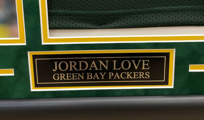 Jordan Love Autographed Hand Signed Custom Framed Green Bay Packers Jersey - Beckett COA