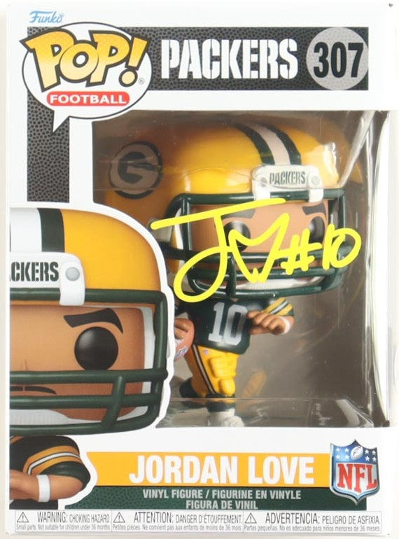 Jordan Love Autographed Hand Signed Green Bay Packers Funko Pop #307 - Beckett COA