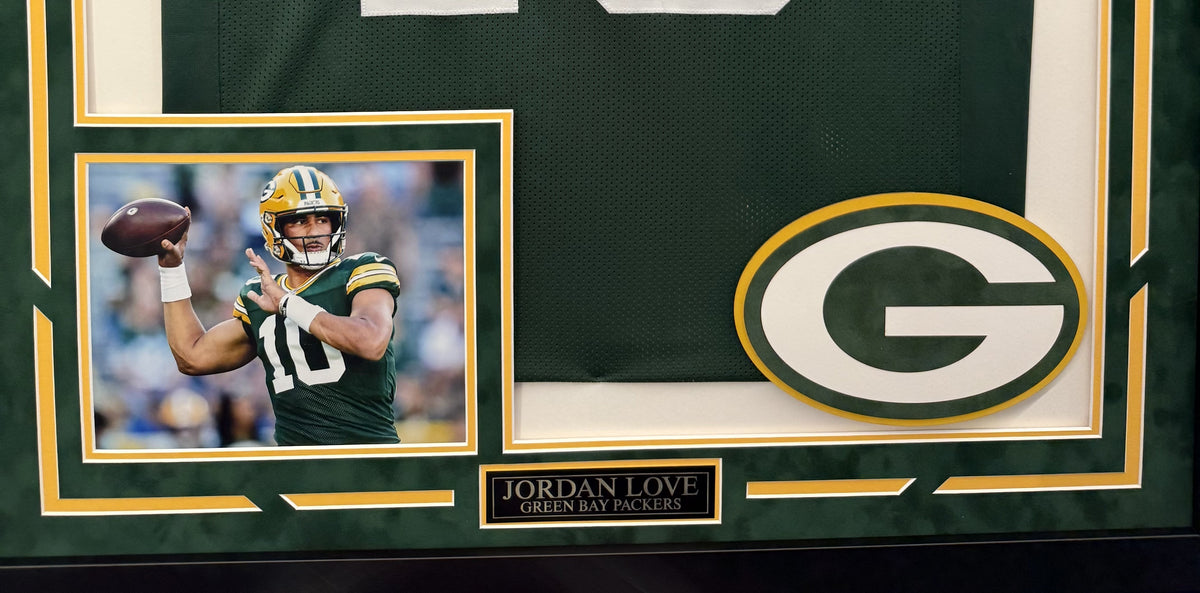 Jordan Love Autographed Hand Signed Custom Framed Green Bay Packers Jersey - Beckett COA