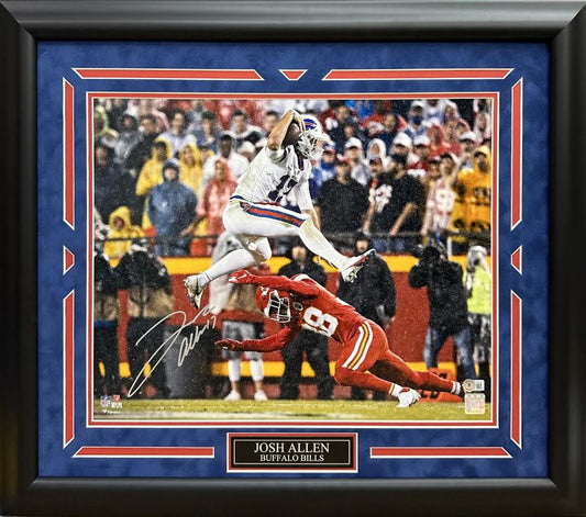 Josh Allen Autographed Hand Signed Custom Framed 16x20 Buffalo Bills Photo - Beckett COA