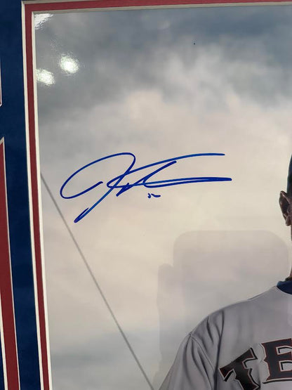 Josh Hamilton Autographed Hand Signed Custom Framed 16x20 Texas Rangers Photo - JSA COA