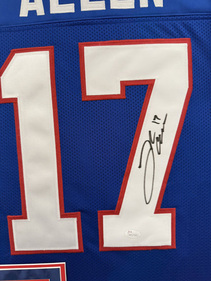 Josh Allen Autographed Hand Signed Custom Framed Buffalo Bills Jersey - JSA COA