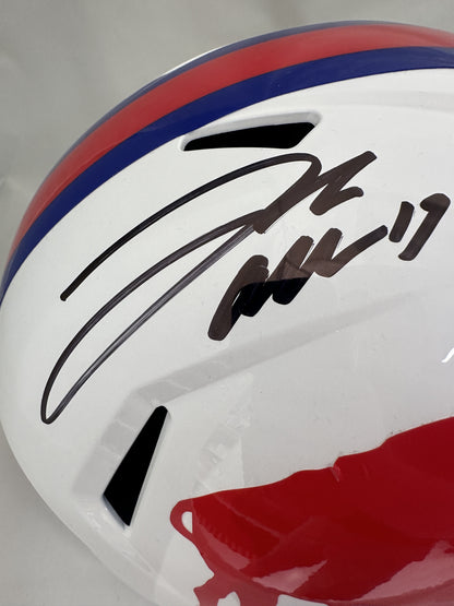 Josh Allen Autographed Hand Signed Full Size Replica Buffalo Bills Helmet - Beckett COA