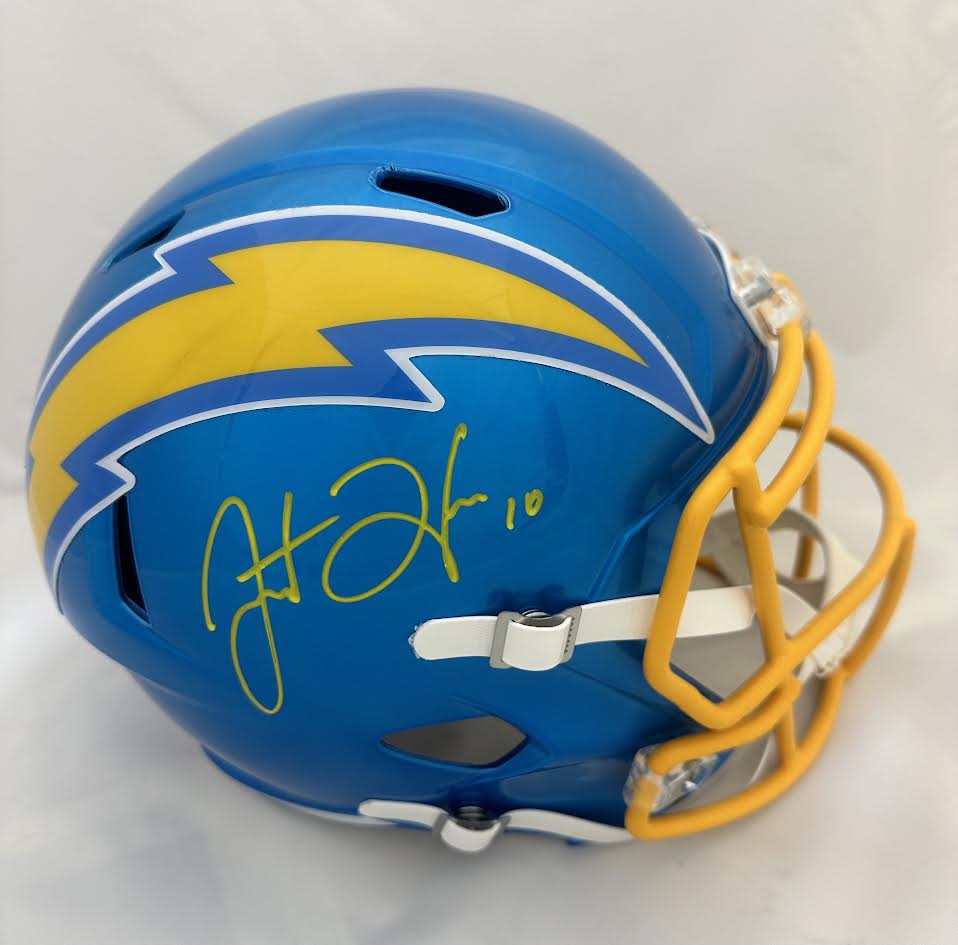 Justin Herbert Signed Full Size Flash Replica Los Angeles Chargers Helmet - Beckett COA