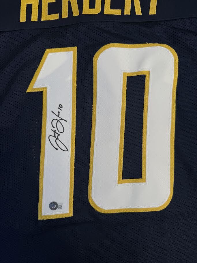Justin Herbert Autographed Hand Signed Custom Los Angeles Chargers Jersey - Beckett COA