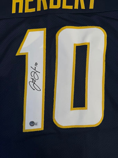 Justin Herbert Autographed Hand Signed Custom Los Angeles Chargers Jersey - Beckett COA