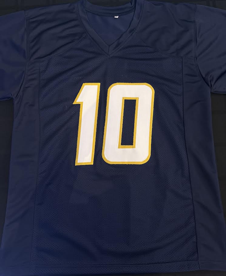 Justin Herbert Autographed Hand Signed Custom Los Angeles Chargers Jersey - Beckett COA