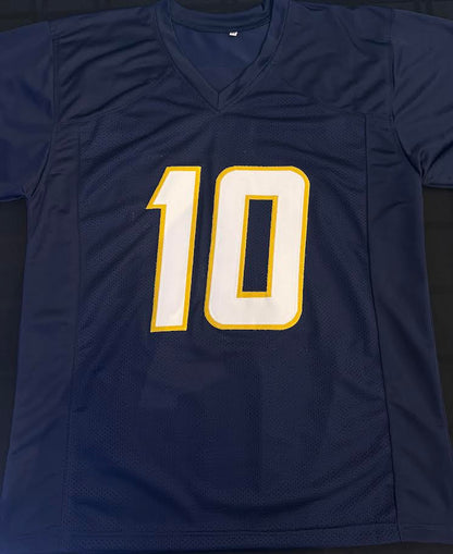 Justin Herbert Autographed Hand Signed Custom Los Angeles Chargers Jersey - Beckett COA
