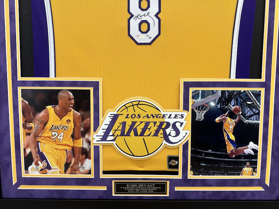 Kobe Bryant Autographed Hand Signed Custom Framed LA Lakers LE Jersey - UDA