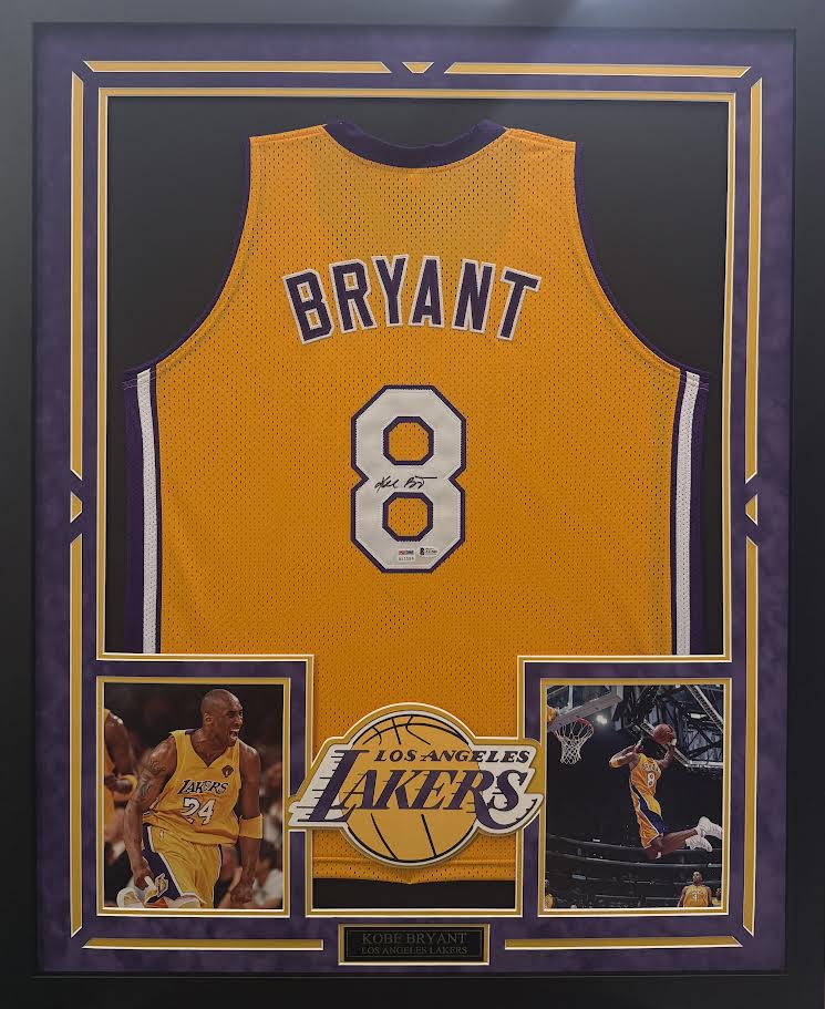 Kobe Bryant Autographed Hand Signed Custom Framed LA Lakers Jersey - PSA/Beckett COA