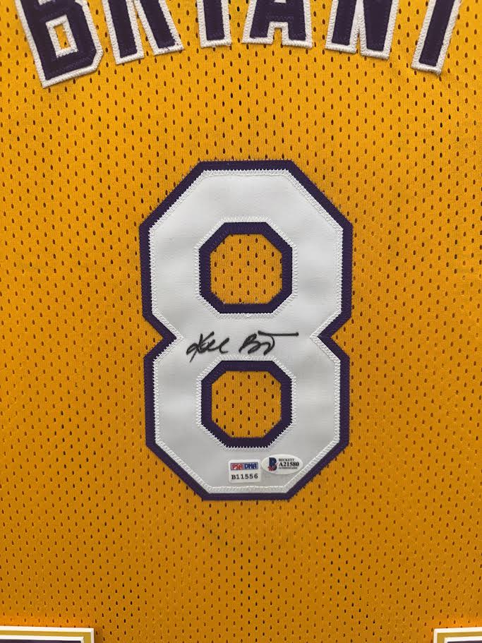 Kobe Bryant Autographed Hand Signed Custom Framed LA Lakers Jersey - PSA/Beckett COA