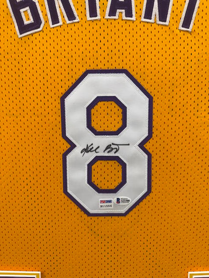 Kobe Bryant Autographed Hand Signed Custom Framed LA Lakers Jersey - PSA/Beckett COA