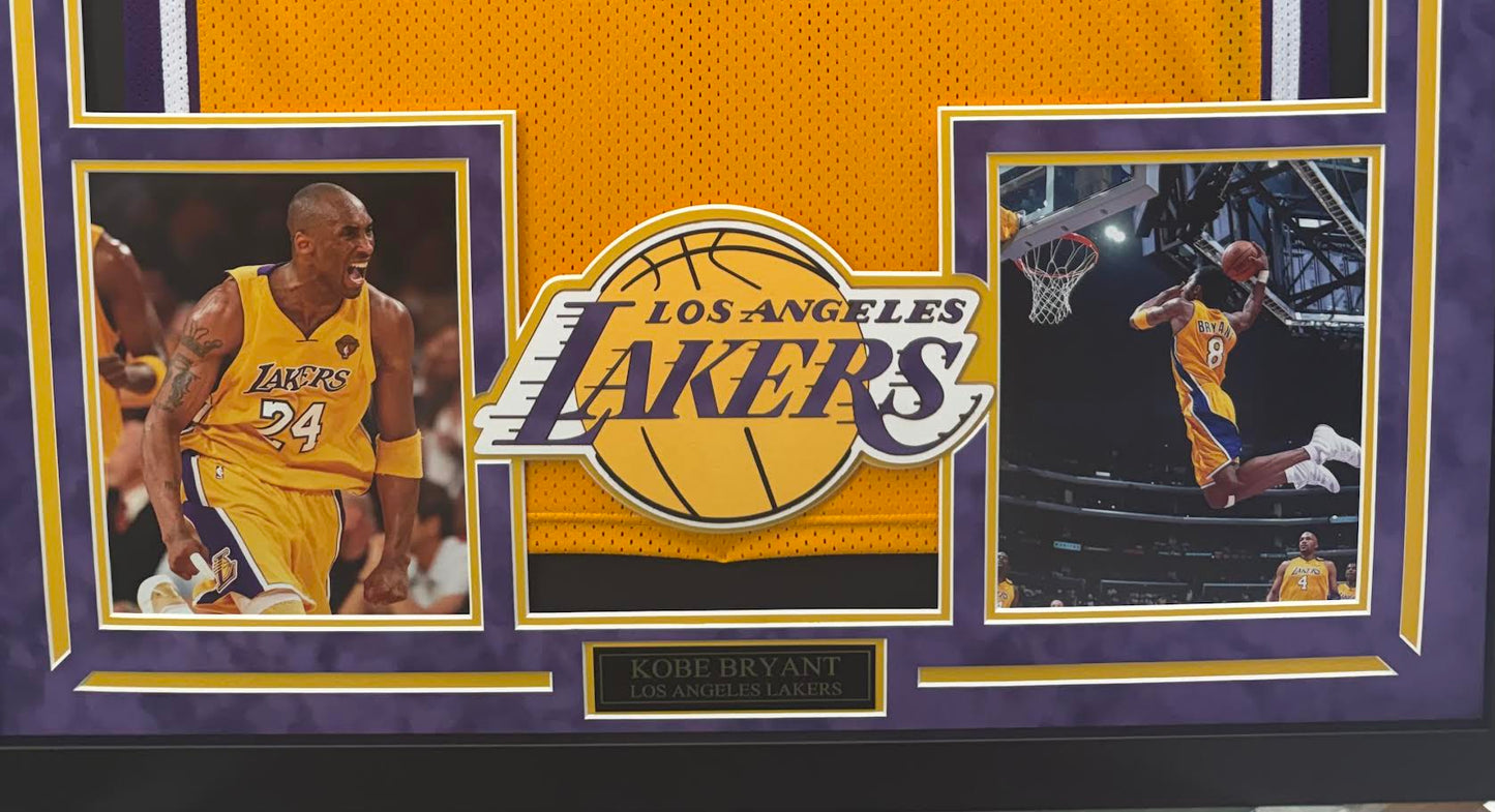 Kobe Bryant Autographed Hand Signed Custom Framed LA Lakers Jersey - PSA/Beckett COA