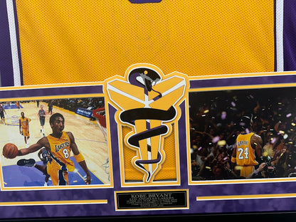 Kobe Bryant Autographed Hand Signed Custom Framed LA Lakers #8 Jersey (Custom Mamba Logo) - PSA/DNA COA