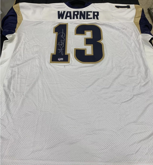 Kurt Warner Autographed Hand Signed Custom Los Angeles Rams Jersey - Tristar COA