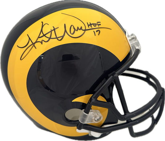 Kurt Warner Autographed Hand Signed St. Louis Rams Full Size Replica Helmet - Beckett COA